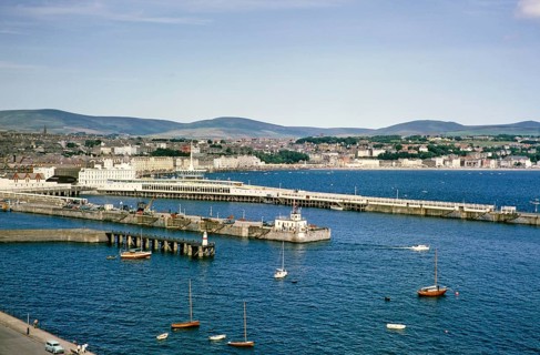 View of the harbour of Douglas, Isle of Man, British Crown Colony, around 1965, Europe
