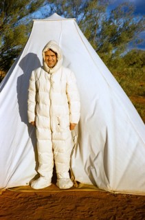 Expedition of the Melbourne Grammar School, Northern Territory, Australia, 1956, man uses RAF