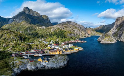 Fishing village Nusfjord, Flakstadoya, Lofoten, Norway, Europe