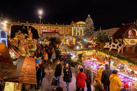 The Dresden Striezelmarkt is a Christmas market in Dresden. It has been held in Advent since 1434,
