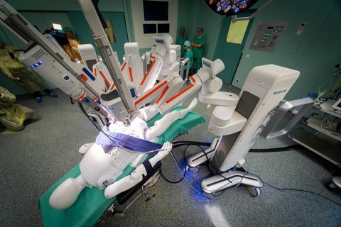 Operating theatre robot HUGO, Dresden, Saxony, Germany, Europe