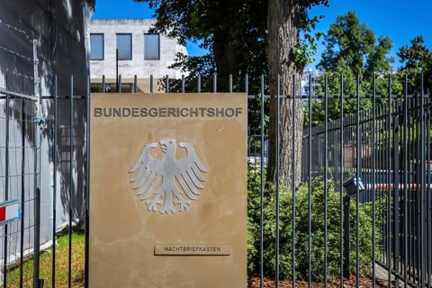 Karlsruhe, Baden-Württemberg, Germany, Federal Court of Justice, sign with the Federal Eagle emblem