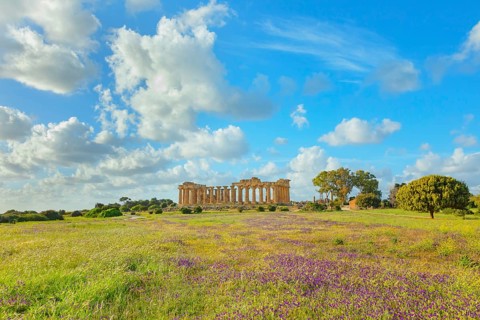 Temple of Hera or Temple E, Selinunte Archaeological Park, Selinunte, Trapani district, Sicily,