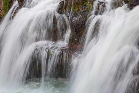 The Kolufossar waterfalls of the river Vididalsa consists of 3 falls the upper fall Efrifoss, in