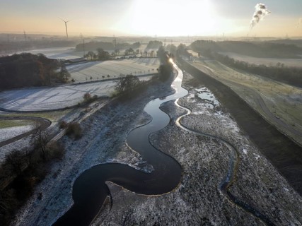Recklinghausen, Castrop-Rauxel, North Rhine-Westphalia, Germany, winter landscape, EMSCHERLAND