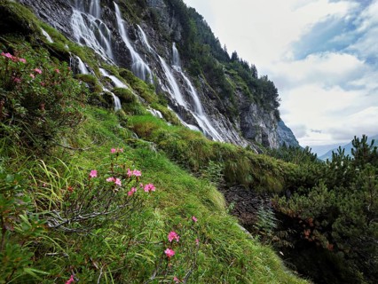 Cascades from the Jungibach Falls, Gental, Canton Bern, Switzerland, Europe