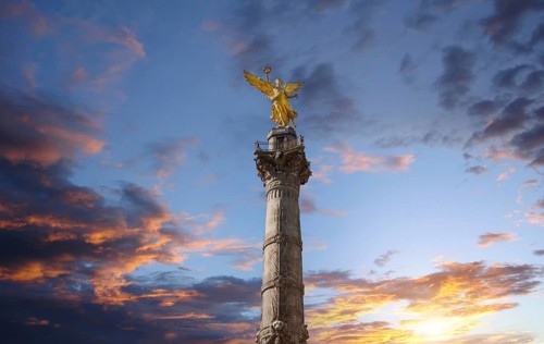Angel of Independence monument located on Reforma Street near historic center of Mexico City