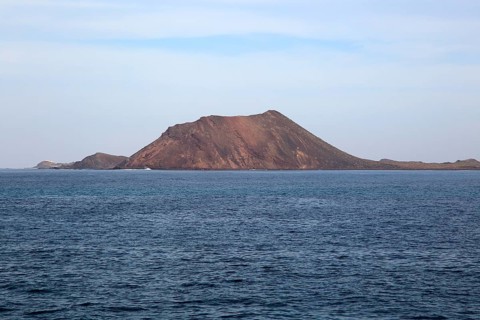 Lobos island former volcano offshore from Corralejo, Fuerteventura, Canary Islands, Spain, Europe