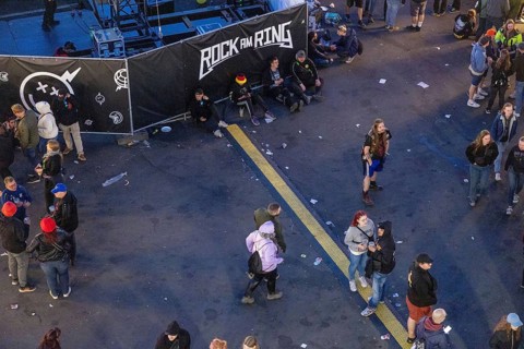 Adenau, Germany, 8 June 2024: Fans at the Rock am Ring Festival. The festival takes place at the