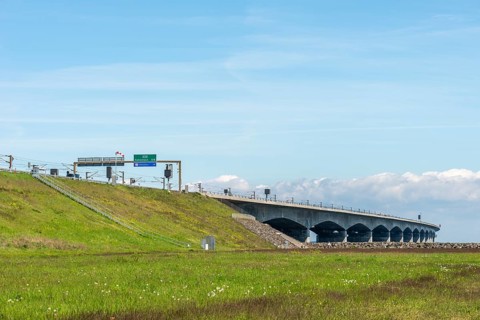 Storebæltsbro Nyborg, Sund Bridge Fyn-Sjælland, Fyn-Sealand, railway and motorway bridge, Great