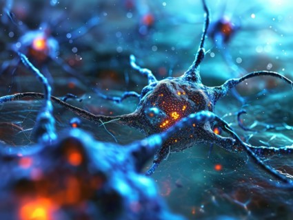 Concept of viruses spread and replicate through the body affecting immune and brain system, AI