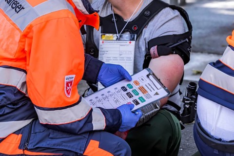 Baden-Württemberg police anti-terror exercise in the stadium. In the run-up to the European