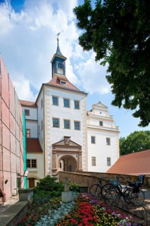 Finsterwalde Castle is a Renaissance complex in the Brandenburg town of Finsterwalde. The building