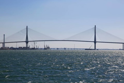 Constitution of 1812 Bridge, La Pepa Bridge, completed in 2015, Bay of Cadiz, Cadiz, Spain, Europe