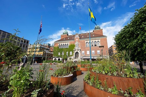 Old town hall at Stora Torget, Borås, Västra Götalands län, Sweden, Europe