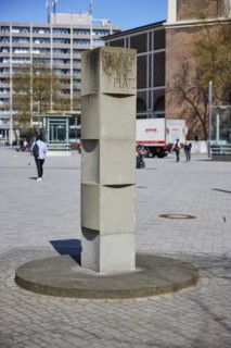 Stele at Heinrich-König-Platz in Gelsenkirchen, Ruhr area, independent city, North
