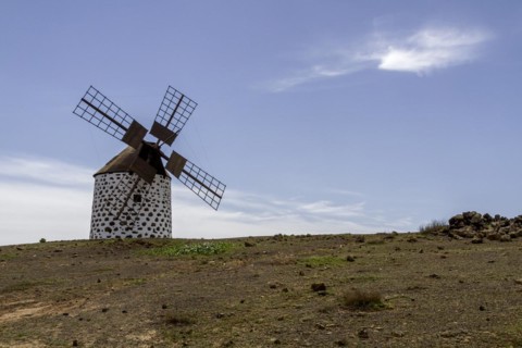 Traditional windmill, Fuerteventura, Canary Island, Spain, Europe