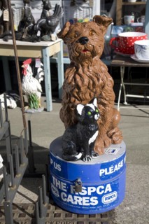 RSPCA dog and cat collection box, Aldeburgh, Suffolk, England, UK