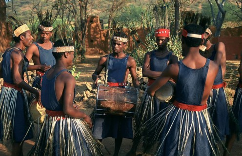 Musicians and dancers from the Siddi community India . They are ready to perform their traditional
