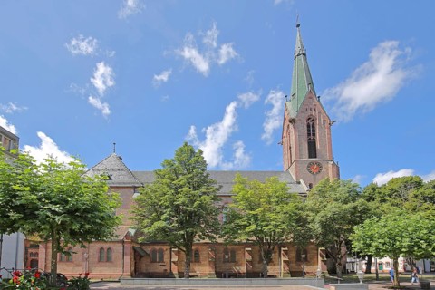Neo-Gothic parish church of St Mauritius, Hausach, Kinzigtal, Southern Black Forest, Black Forest,