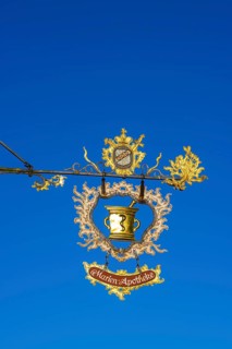 Guild sign Marien-Apotheke, Rothenburg ob der Tauber, Romantic Road, Middle Franconia, Franconia,