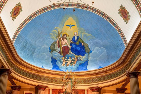 Ceiling painting, interior view of San Jose Cathedral, Catedral Metropolitana de Costa Rica, San