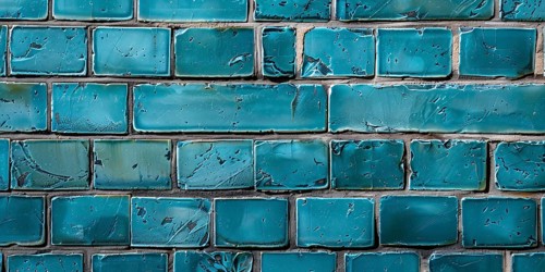 Banner with bright blue stone bicks. Generative Ai, AI generated