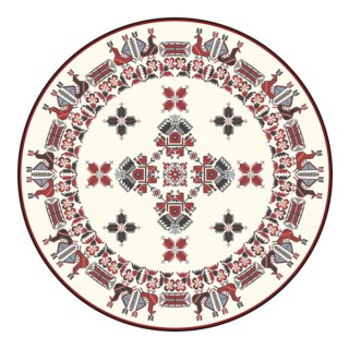 Traditional Bulgarian embroidery design element over white background