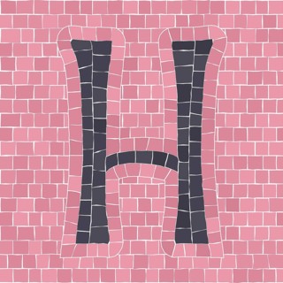 Mosaic tiles letter H. EPS 10 editable flat design vector seamless horizontal pattern