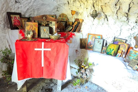 Stilianos Chapel at Porto Timoni, Corfu, Ionian Islands, Greece, Europe