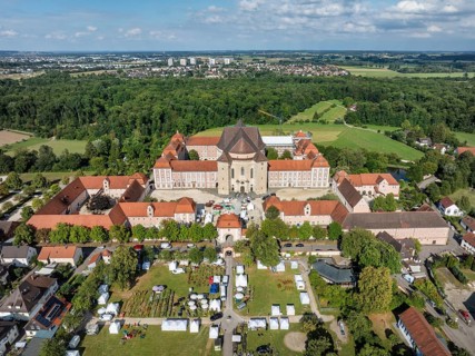 Aerial view of the Wiblingen monastery complex, former Benedictine abbey then castle and barracks,