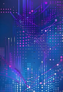Artificial intelligence, lines, dots and pattern, vibrant blue and purple hues, abstract wallpaper