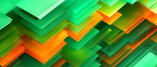 Layers of translucent squares moving in a synchronized flow, resembling dynamic data visualization,