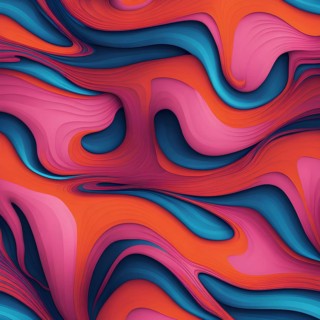 Seamless abstract pattern of vector fluid curved lines creating a dynamic ripple effect in vibrant