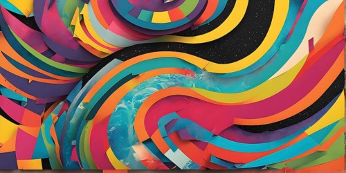 Pop art styled music album illustration featuring abstract crayon patterns and erratic lines in