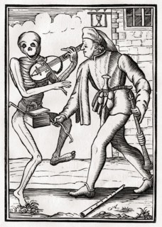 Der Tod kommt zum Musikanten Aus Der Todten Tanz oder Der Totentanz, Basel 1843, Death comes to the