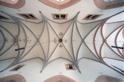 Vaults of the town church of St John and St Martin, built in the 15th century in the Gothic style,