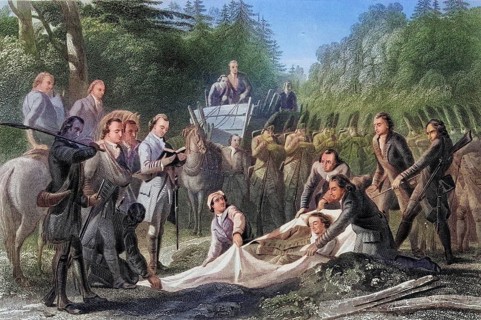 Funeral of General Edward Braddock 1755 near Great Meadows Pennsylvania USA, General Edward