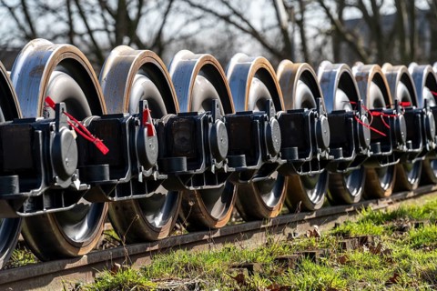 Wheelsets for railway vehicles, serviced and renewed, Herne, North Rhine-Westphalia, Germany,