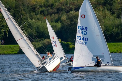 Lake Baldeney in Essen, reservoir of the Ruhr, sailing boats, Essen Sailing Week Sailing Regatta,