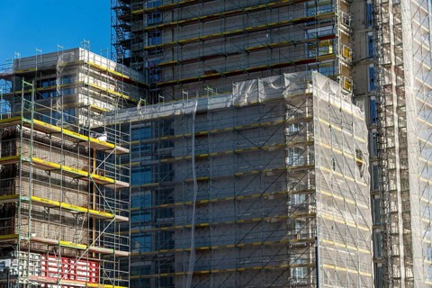 Construction site, new residential development, Phönixsee residence on the north bank, senior