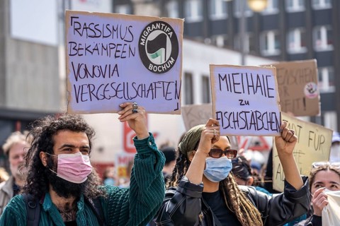 Demonstration against property companies such as Vonovia and others, against rent increases, for