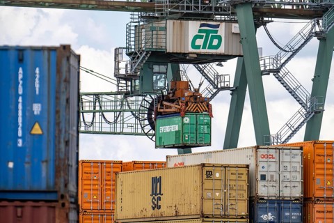 Port of Dortmund, Container Terminal Dortmund CTD, trimodal terminal, transport by rail, road and