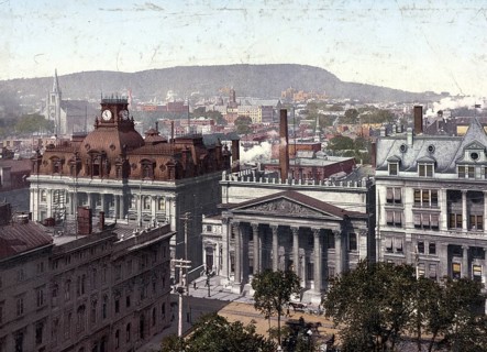Montreal from Church of Notre Dame, Canada, Historic, digitally restored reproduction from a 19th
