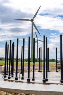 Wind turbine repowering, in the Issum-Oermten wind farm, 9 wind turbines in operation for over 20