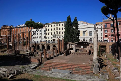Largo di Torre Argentina, a square in the Pigna neighbourhood of Rome on the ancient Campus