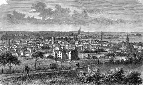 City of Gera in Thuringia, Germany, in 1880, Historical, digital reproduction of an original from