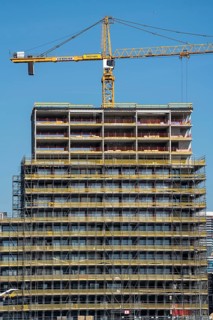 Construction site, new construction of high-rise residential buildings, Havenkwartier Katendrecht