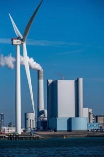 Uniper Maasvlakte power plant, coal-fired power plant, in the seaport of Rotterdam, Netherlands,