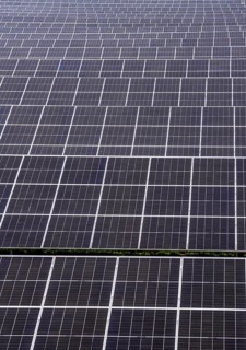 Solar park near Neukirchen-Vluyn, along the A40 motorway, over 10, 000 solar modules spread over 4